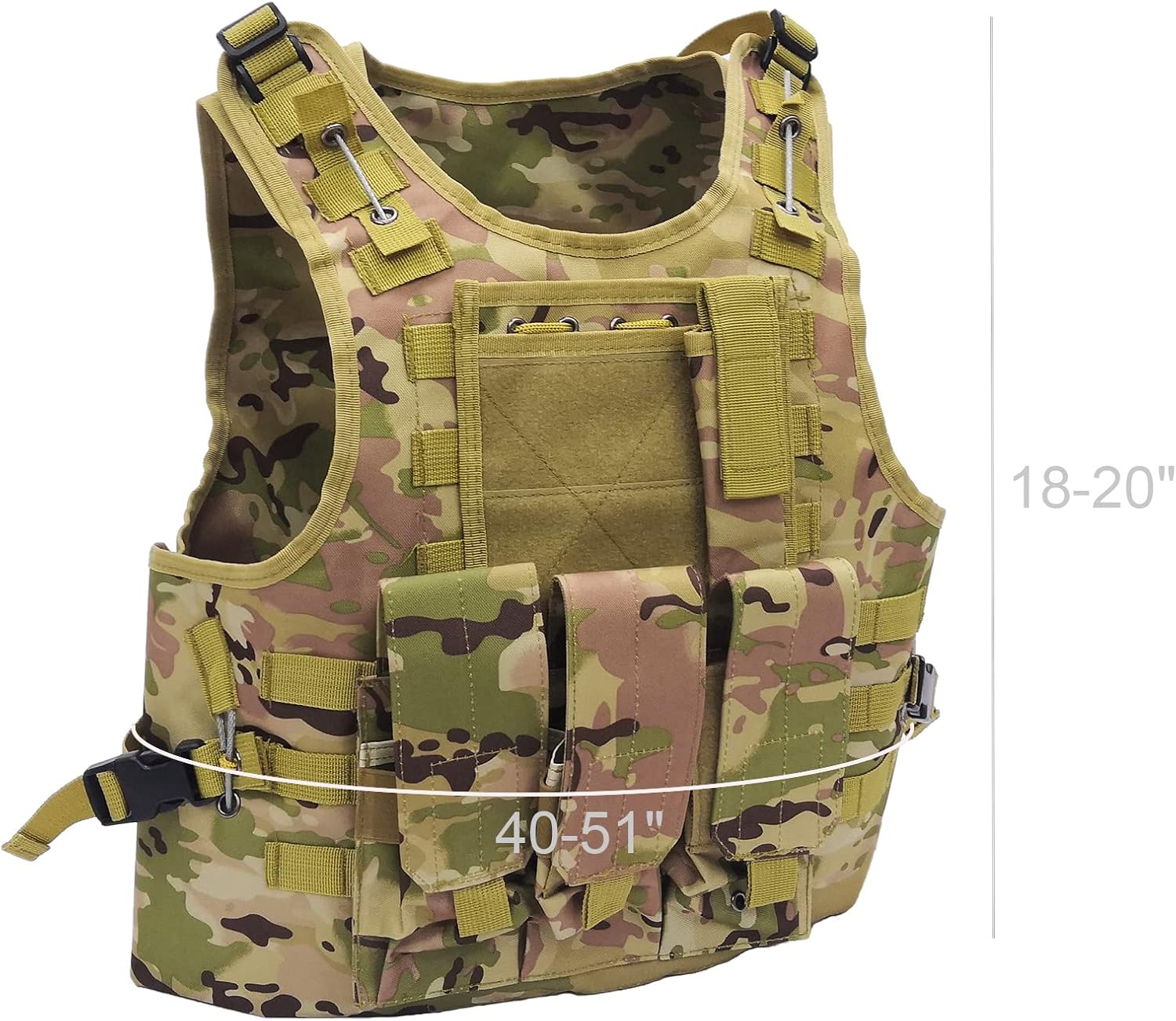 FixtureDisplays® Adjustable Airsoft Vest Paintball Vest Vest 20-24" H, Up to 50" Waist Circumference 16939