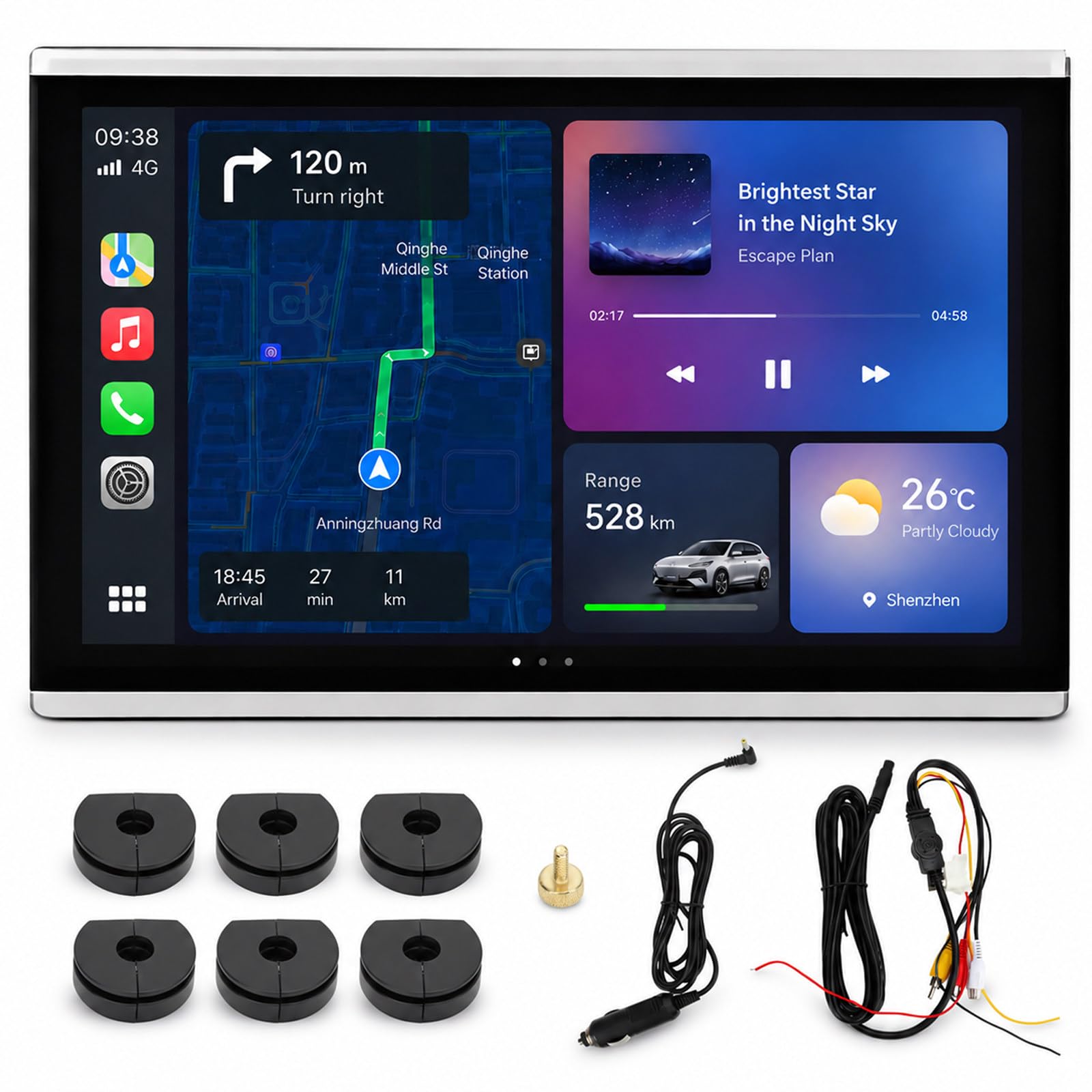 vnmudzeo Car Headrest MP5 Player,10.1" IPS Display,1024x600px Touch Screen Headrest Monitors,for Holiday Travel Road Trip Summer Vacation A
