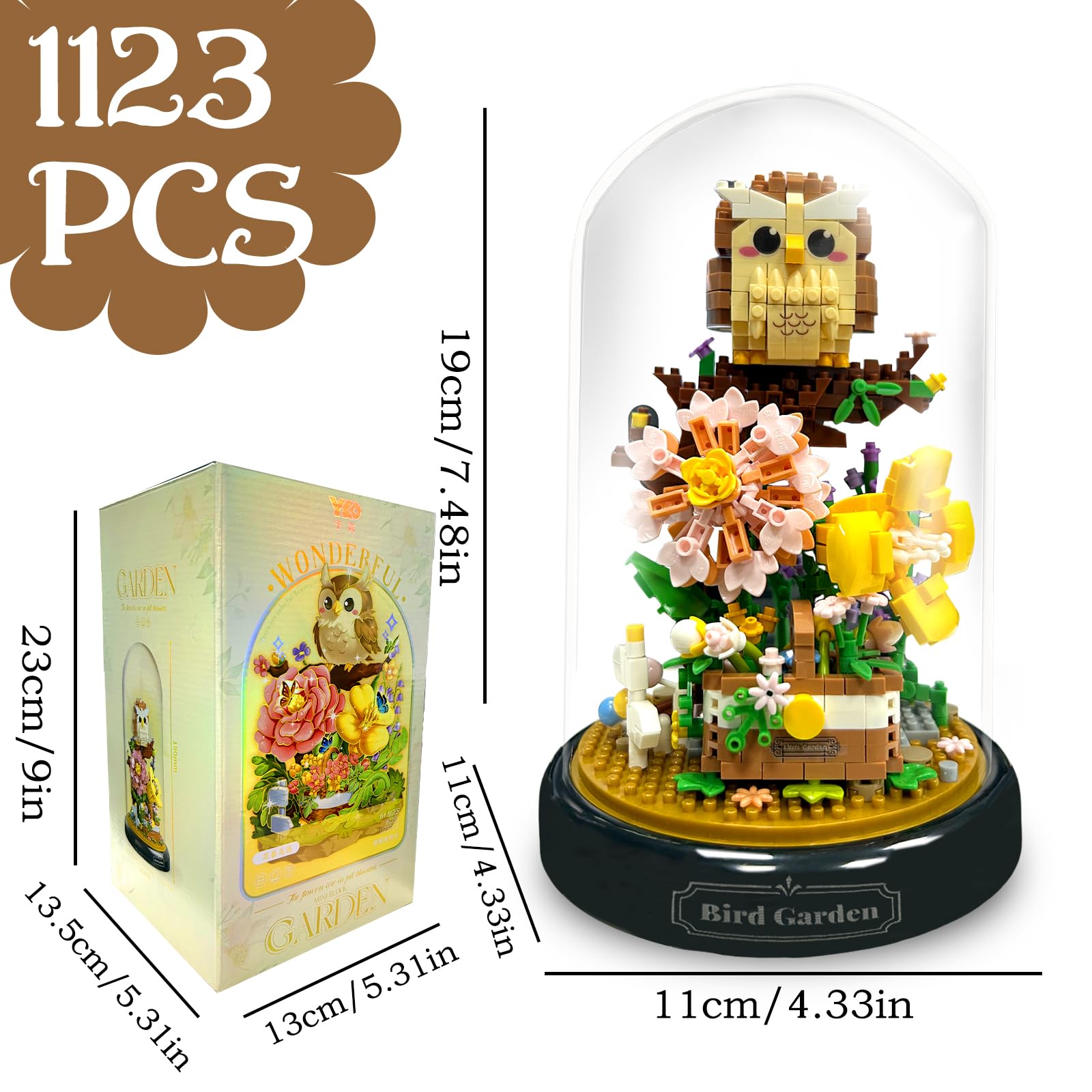 Felicify Flower Bouquet Building Sets, 1123pcs Flower Bouquet and Animal Building, Botanical Building Blocks with Cover - Image 2