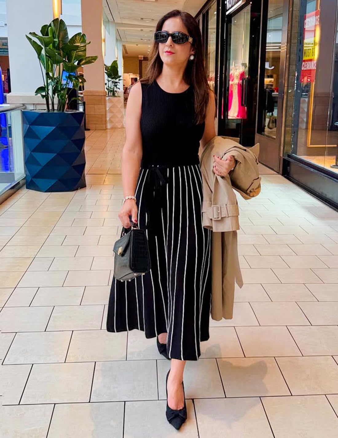 ZESICA Women's Summer Sleeveless Maxi Dress 2026 Crewneck Ribbed Knit Tie Waist Casual A Line Sweater Dresses - Image 6