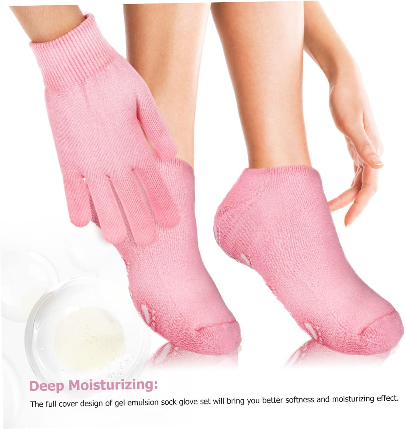 2sets Spa Moisturizing Gloves Socks Foot Hand Skin Care Exfoliating Moisturizing Therapy