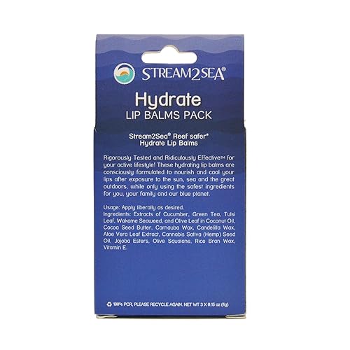 Miniatura 9 de Stream2Sea - Juego de bálsamo labial hidratante, cereza vainilla, naturalmente desnudo y pepino, bálsamo labial seguro para arrecifes de menta,