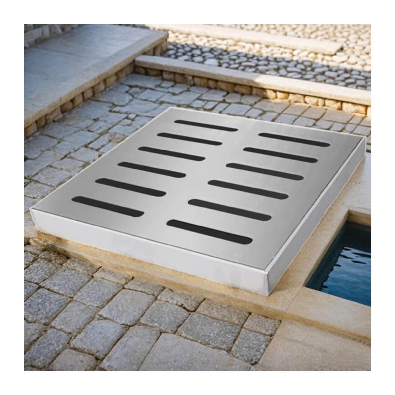 Grille de vidange de lavabo en acier inoxydable pour douche et allée