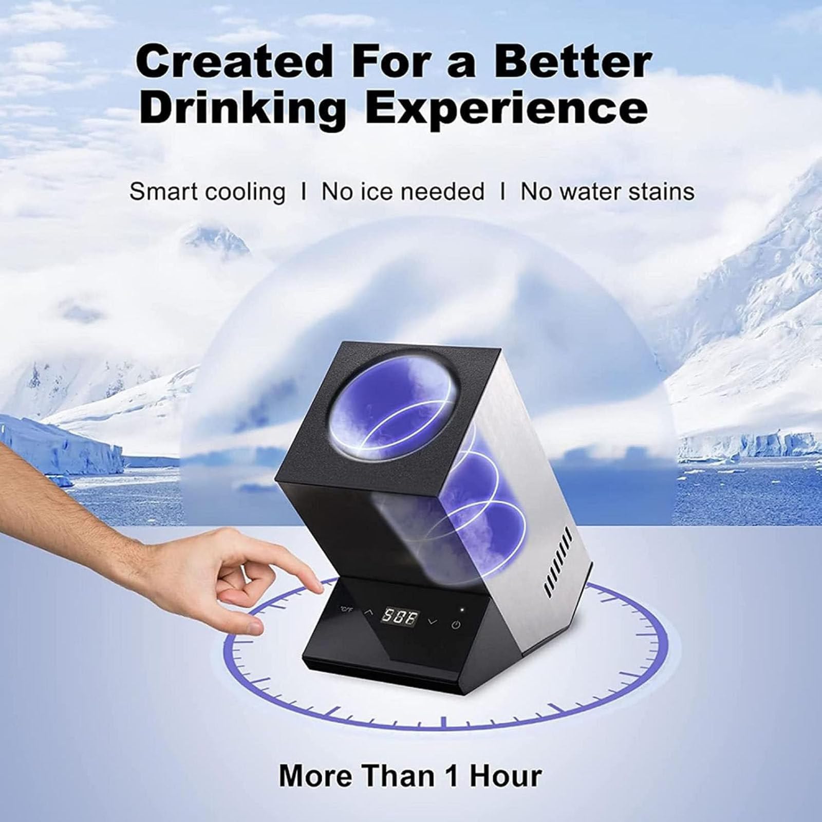 Refrigeratore elettrico per vino, bottiglia singola per vino da 750 ml, mantiene le bevande fredde fino a 24 ore, ideale per birra, acqua, latte e vino