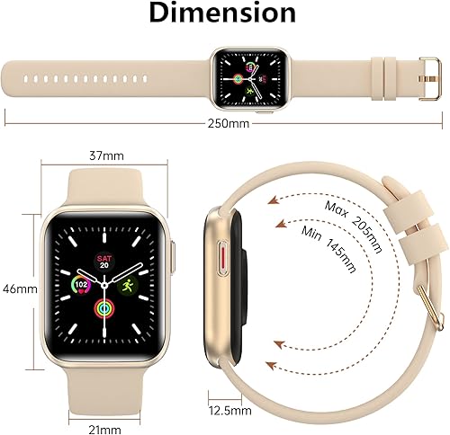 Miniatura 7 de BRIBEJAT BT3 - Reloj inteligente para mujer, compatible con iPhone Samsung y Android, rastreador de fitness (marcadorespuesta de llamada), pantalla