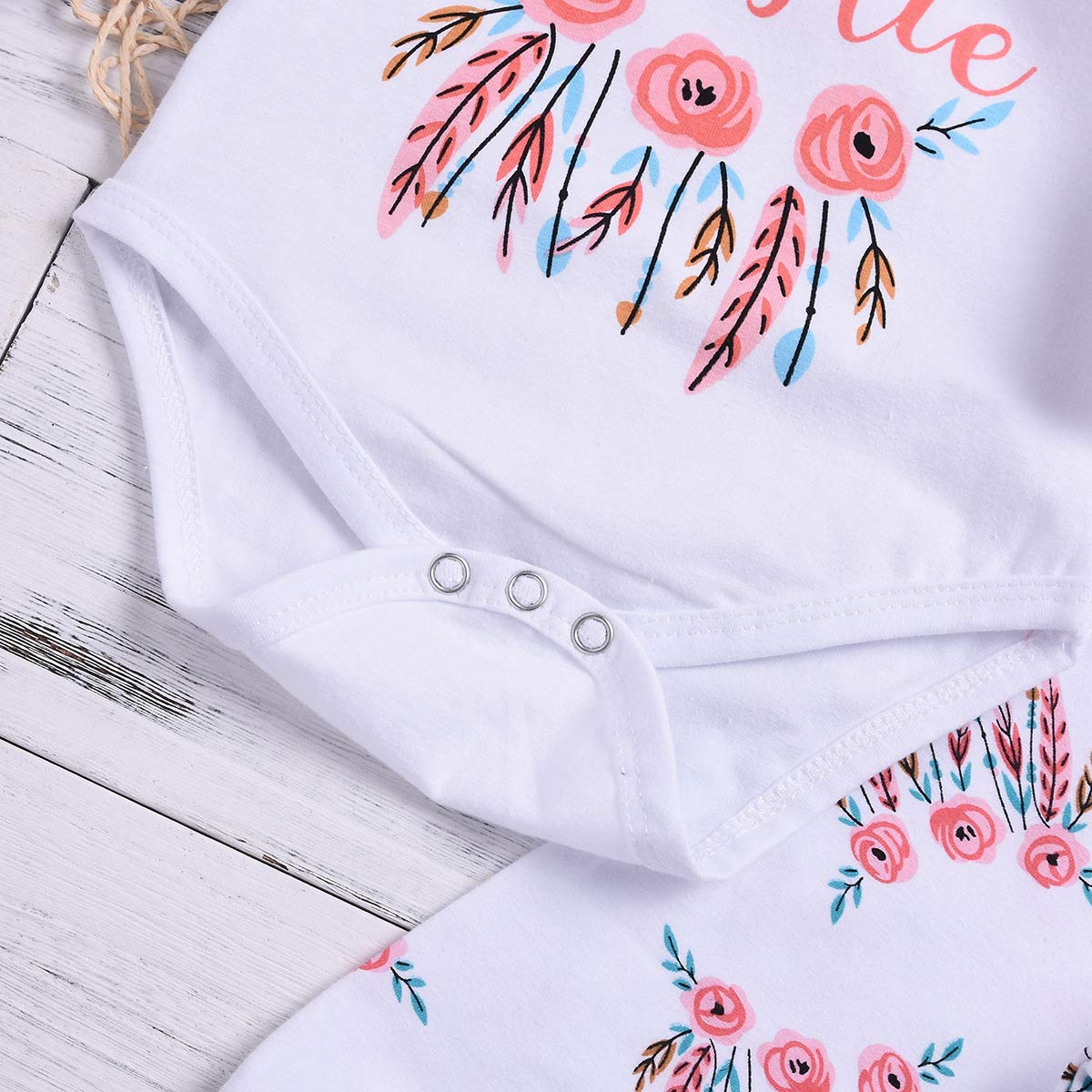 Baby Girl Ubrania Ciocia Bestie Romper Top + spodnie kwiatowe + czapka 3-częściowy zestaw ubrań dla niemowląt