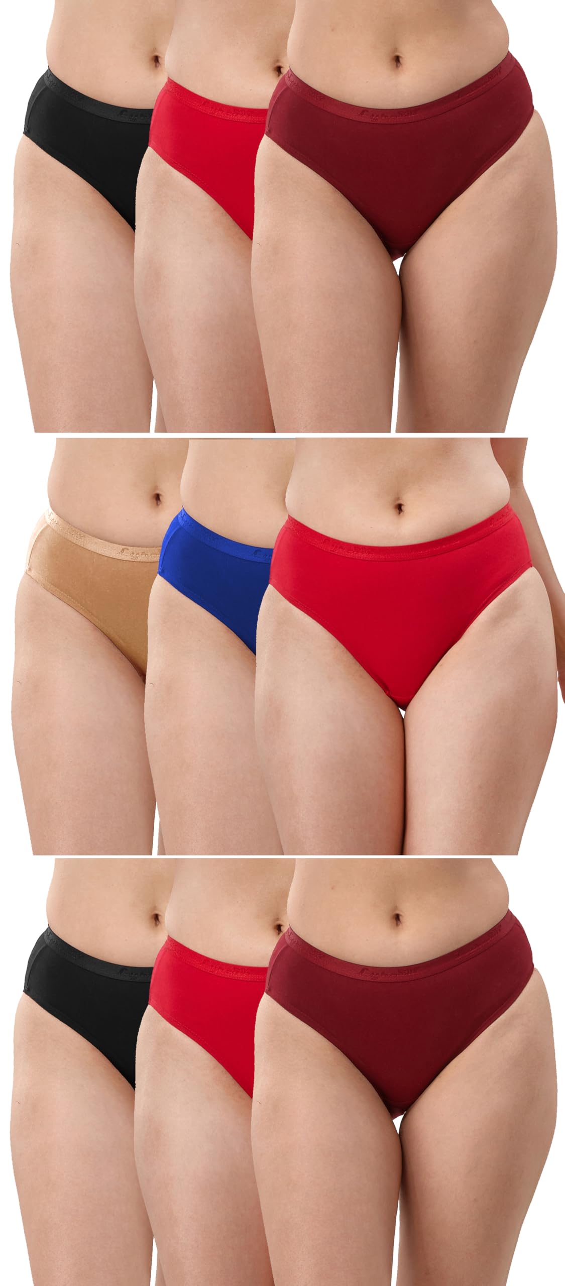 lyra Women's Premium Cotton Hipster Panty | Assorted | Pack of 9-picture-29