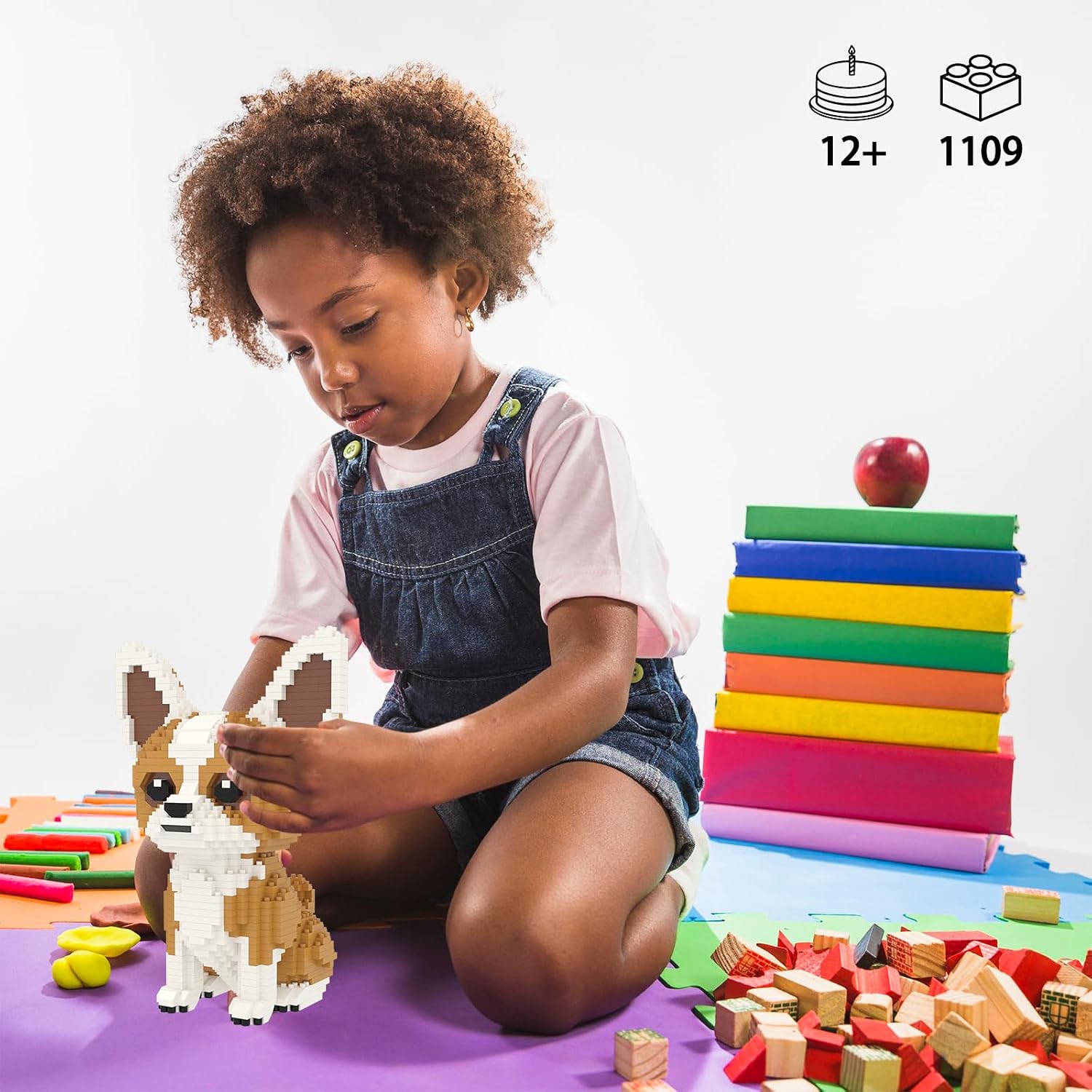 Larcele Micro Building Blocks Set, DIY Mini Building Toy Bricks for Age Over 12 Years, 1109 Pieces KLJM-02 (Chihuahua)