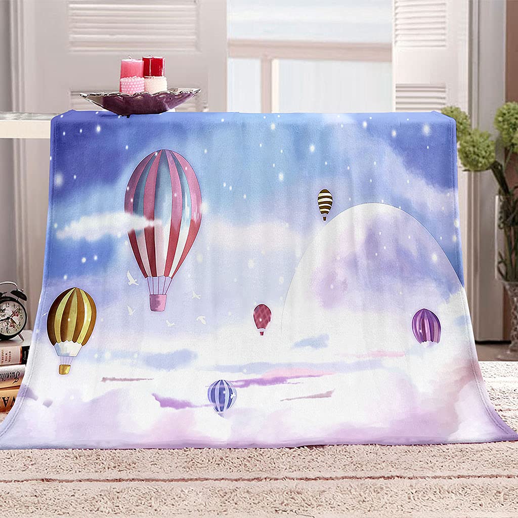 Couverture en flanelle 140x200cm motif sky balloon VACSAX pour salon