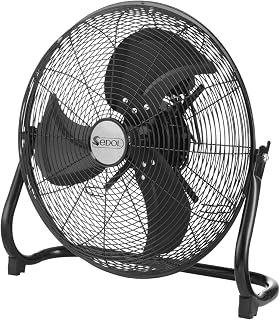 Sedol Floor Fan - 12 Inch Metal Fan with 3 Speed Settings - Electric Cooling Fan with Tilting Feature - Industrial Fan for Gym/Office/Home Use - Powerful Fan for Cold Air Circulation (Black)