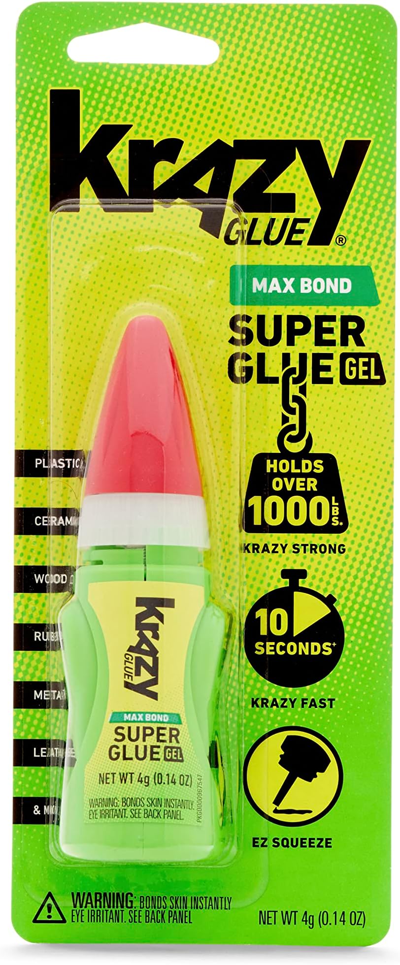 ELMER'S Krazy Glue, Max Bond Gel, EZ Squeeze, 4 g