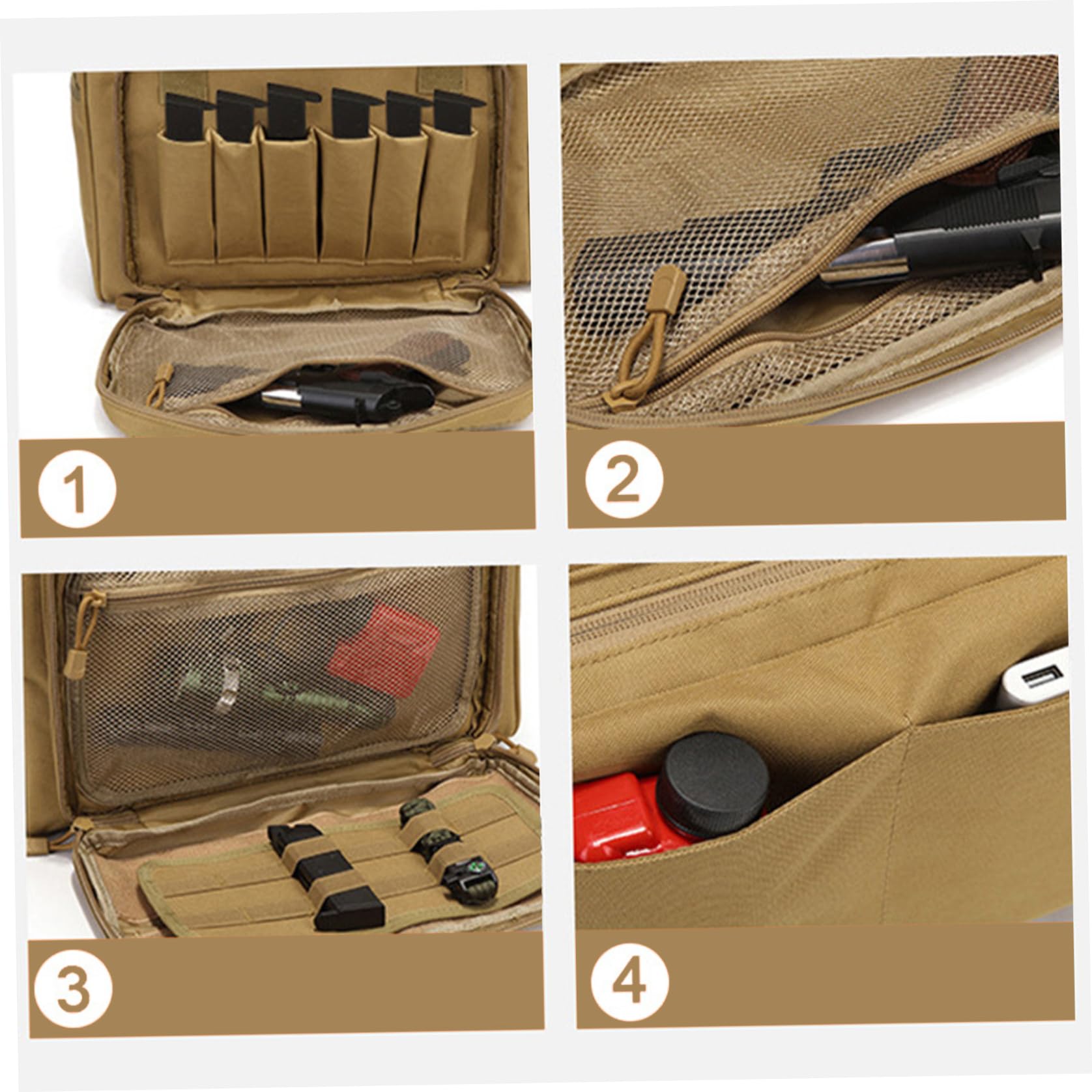 Yeory Bolsa de Gama de Armas, Bolsas de Lona de Rango de Tela de Oxford, Bolsa de Tiro de Pistola con Compartimentos, Transporte