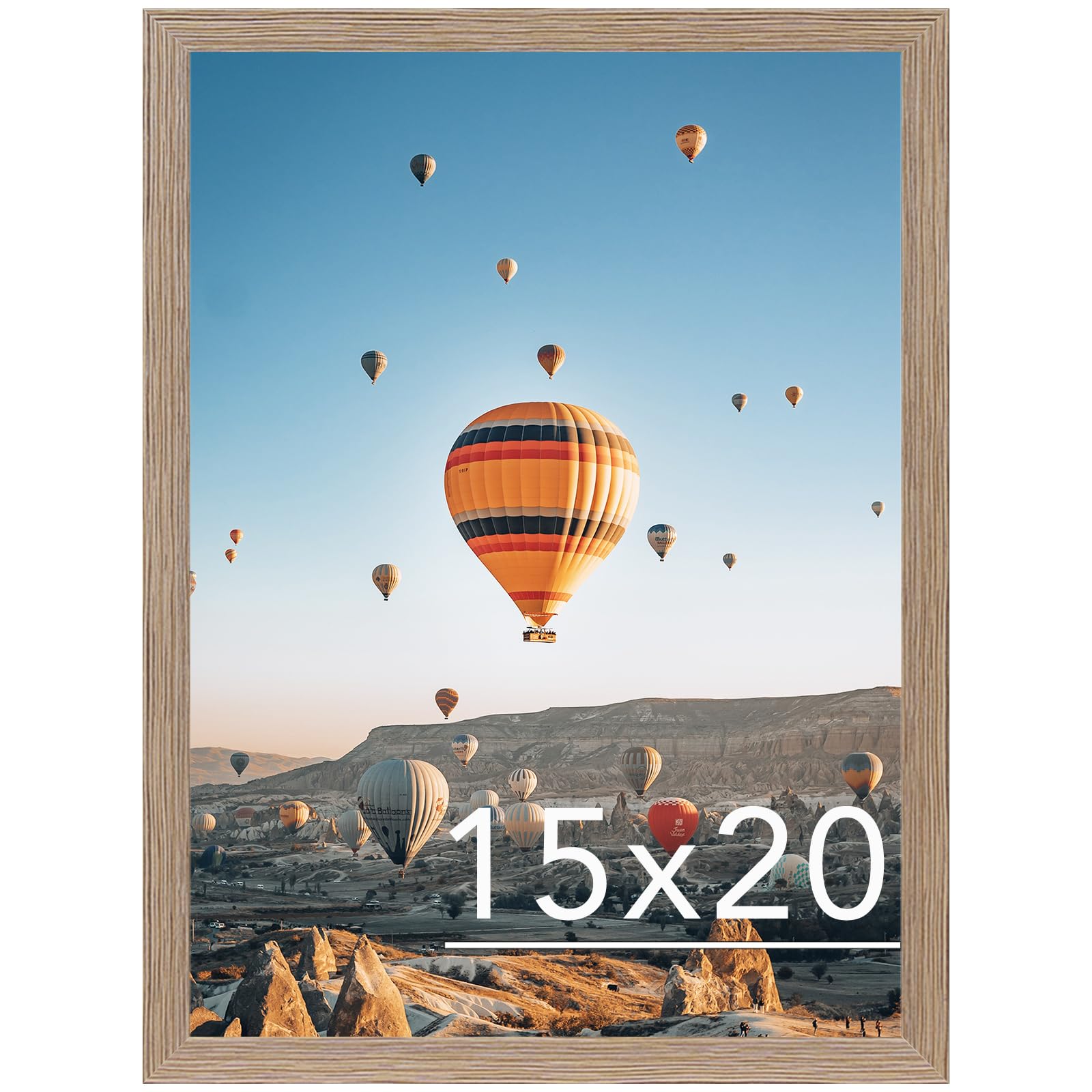 JCJMY 15x20 Picture Frame Rustic Brown for Poster Photo Picture, Horizontal and Vertical Formats for Wall Hanging, 15 x 20 Wall Gallery Poster Photo Frame for 15 by 20 Photos Posters, Rustic Brown