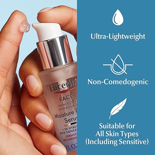 Miniatura 7 de Eucerin Suero facial de hidratación inmersiva para aumentar la humedad, suero ultraligero de ácido hialurónico que suaviza las líneas finas y las