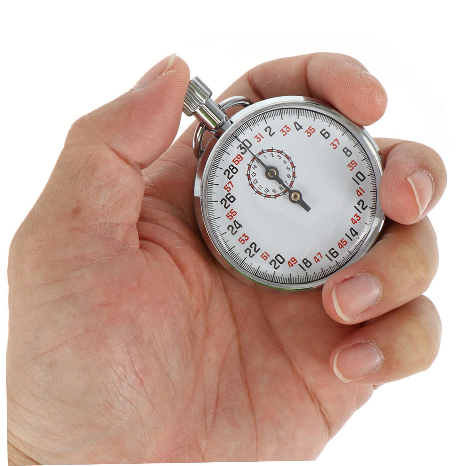 Toddmomy Stoppuhr Mechanische Für Physikunterricht Sekunden Metall-Timer Trainingsgerät Labor Einsatz Läufer Experimente Zeitmesser Schiedsrichter