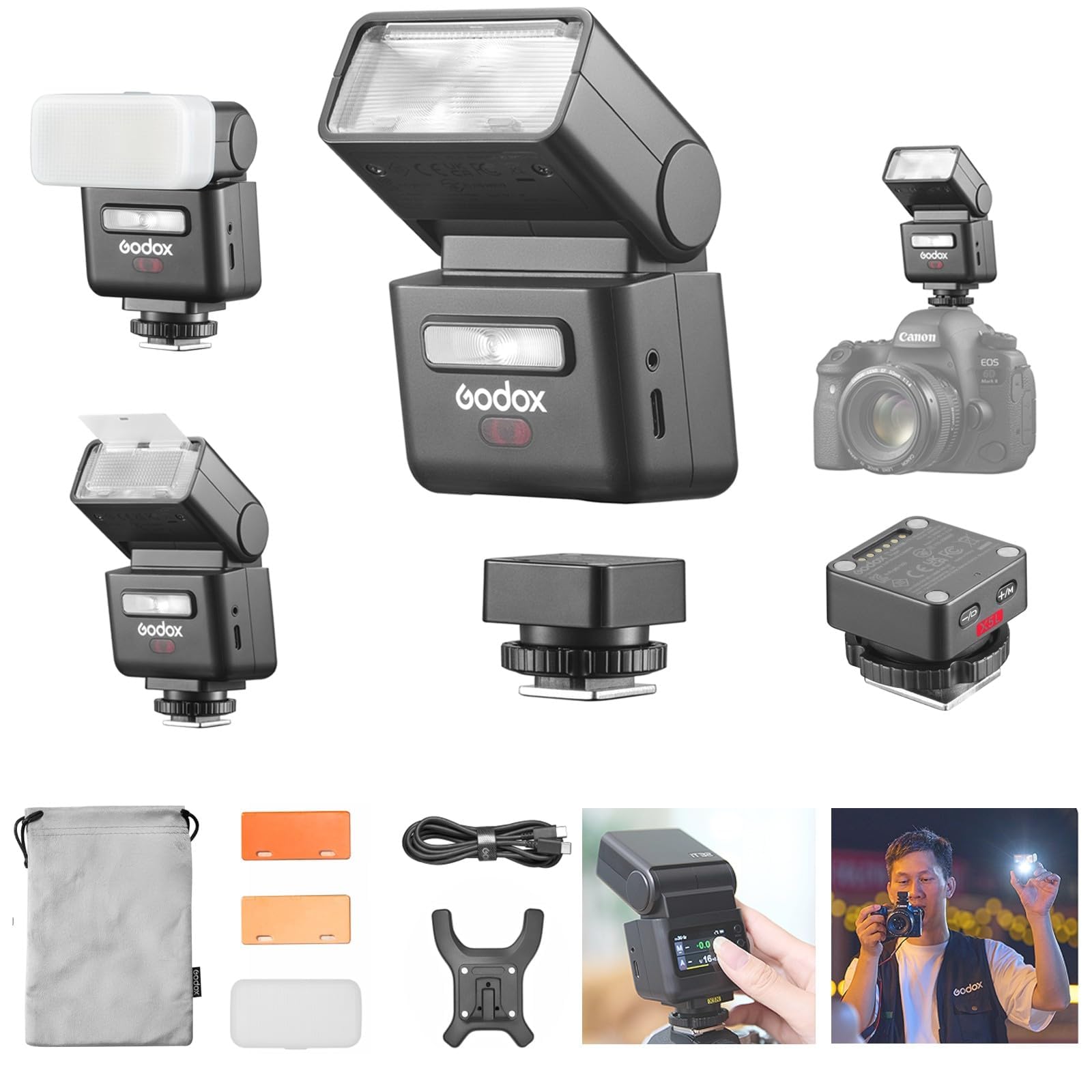 Godox IT32 TTL + X5L Flash per fotocamere Leica, Speedlight con schermo touch, wireless 2.4G, HSS, GN18, tempo di ricarica 1,5 s, lampada pilota a LED, flash per Leica SL1, SL2, M10, Q2