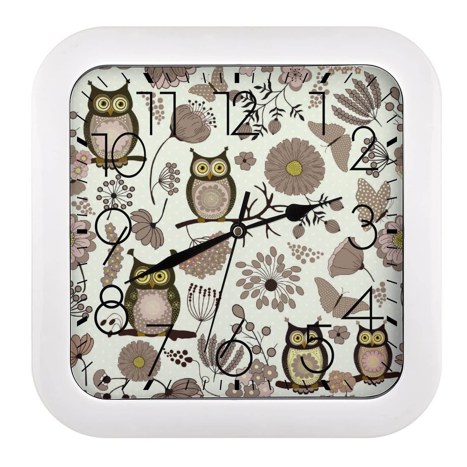 Pendule murale silencieuse contre les bruits de tic-tac motif moderne 26x26cm