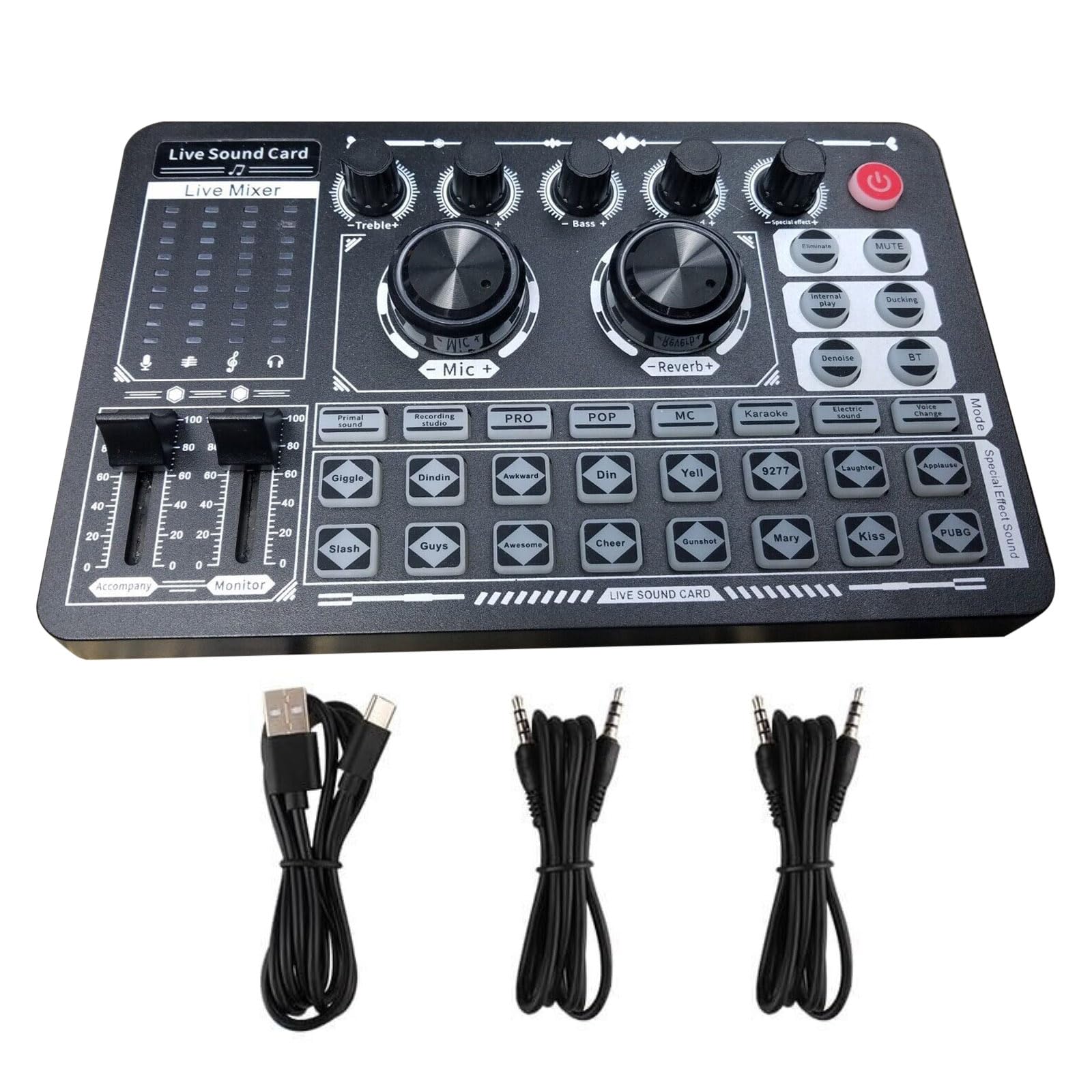 F999 Podcast Apparecchiature di Registrazione Mixer Voce Live Sound Card DJ Audio Bluetooth
