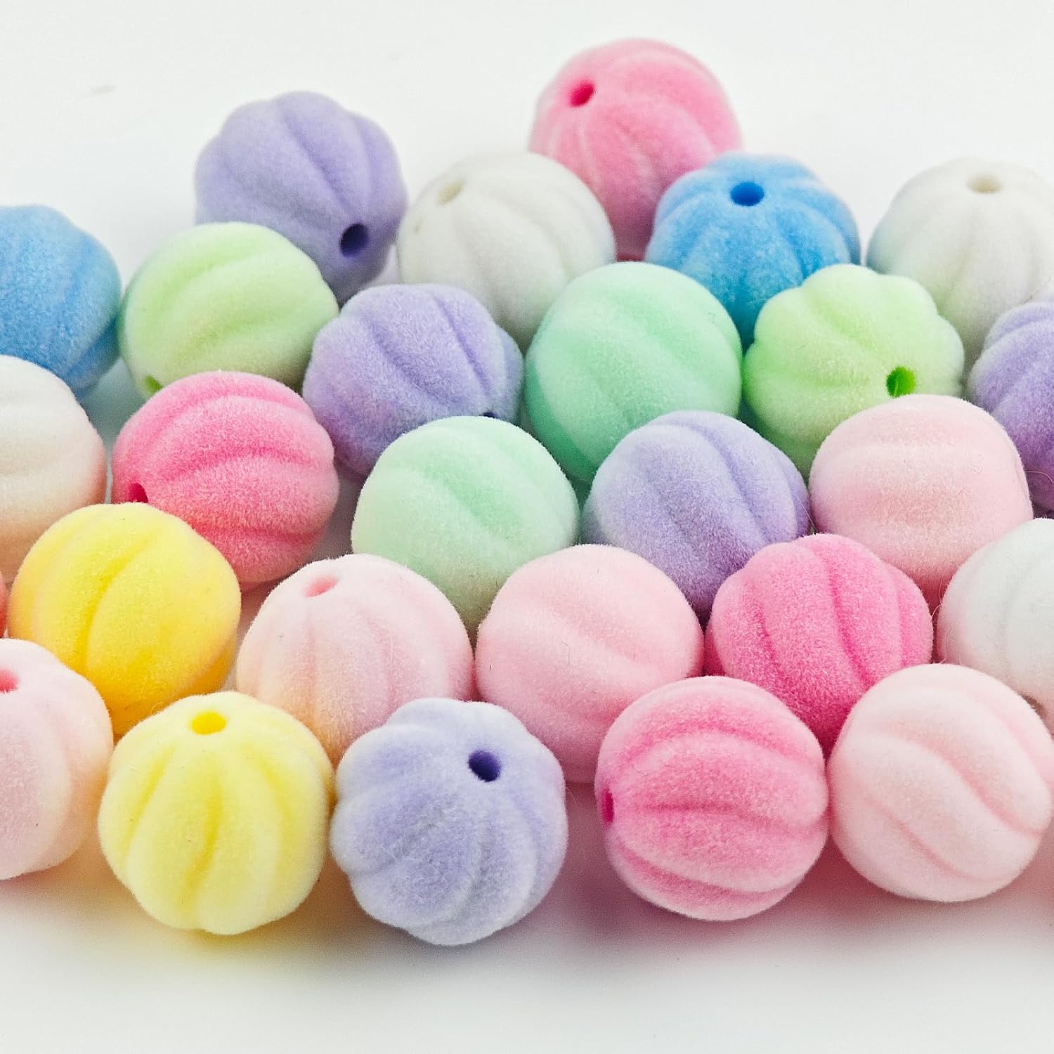 30PCS 15mm Pumpkin Beads for Pens Colorful Velvet Beads for Beadable Pens Beadable Keychains Jewelry Making Bracelet Earring Necklace - Image 5