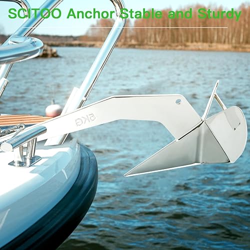 Miniatura 2 de SCITOO Anclaje de barco 316 de acero inoxidable 11.0 lbs11LB triángulo ancla ancla marina