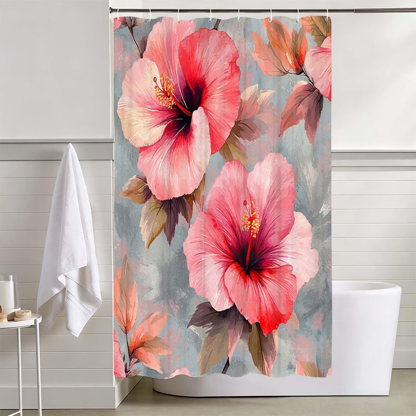 Rosa Duschvorhang, 150x200cm Duschvorhang Badewanne L-58