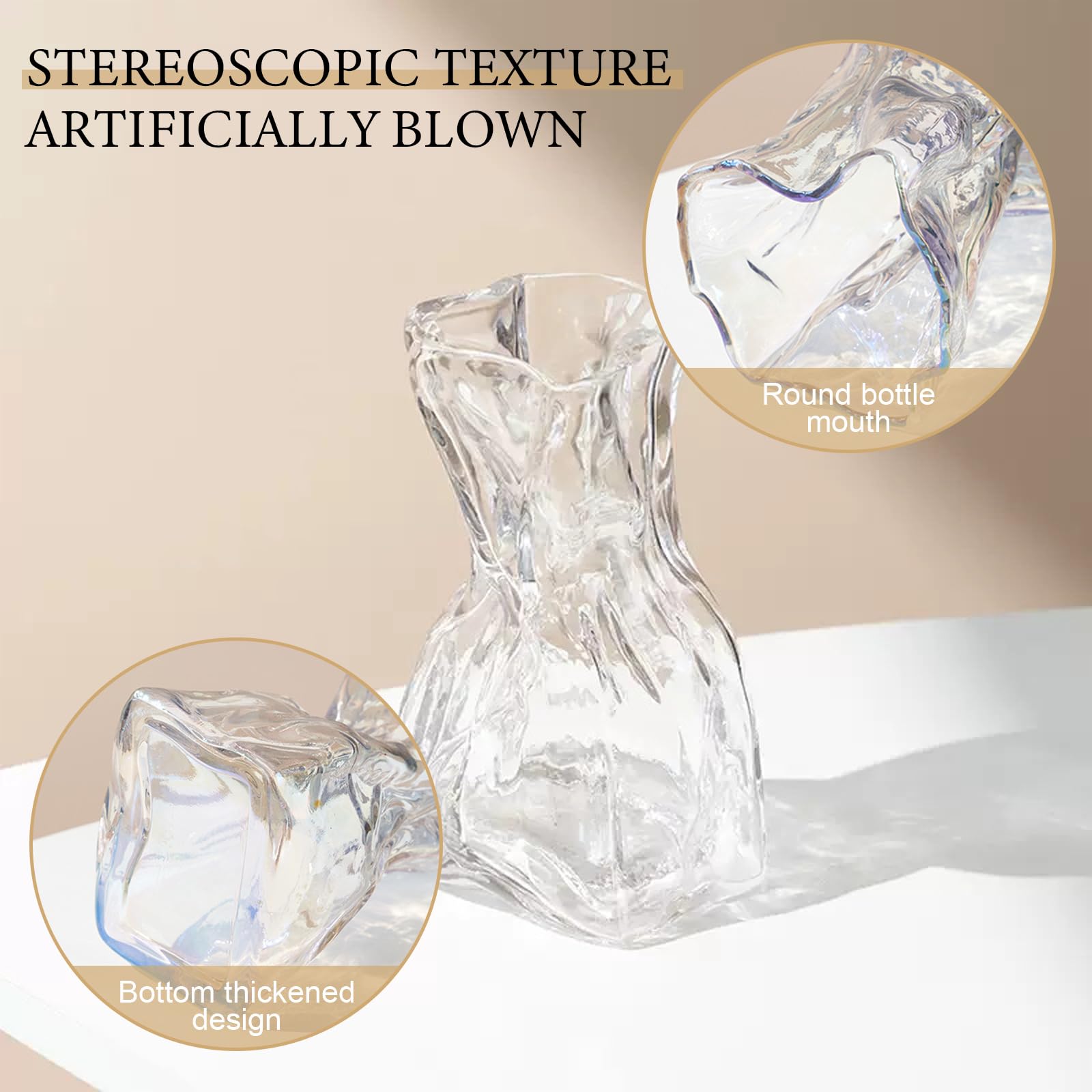 2er Set Glasvasen 16x9x7 Cm – Klare Kleine Vasen Für Tischdekoration