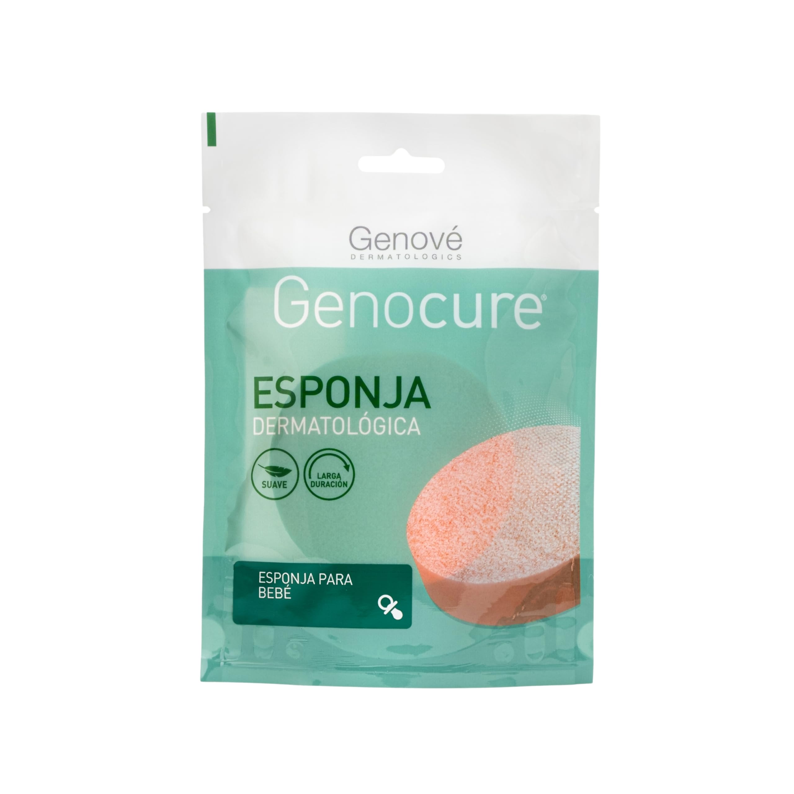 GENOCURE | Esponja Dermatológica Bebé | Bebés y Recién Nacidos | Limpieza Extraordinariamente Suave | Pieles Finas y Delicadas | Larga duración