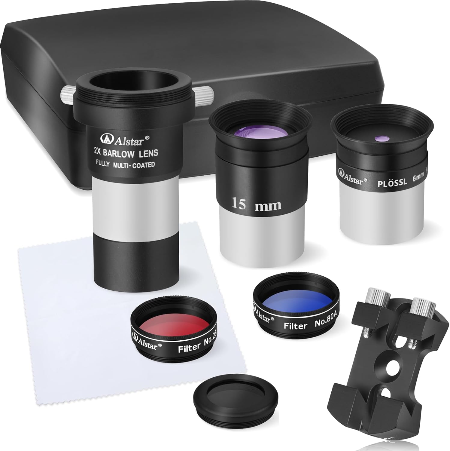 Alstar Universal Quick Release Finder Shoe Base - Bundle with - 8 Piece Eyepiece & Filter Accessory Kit