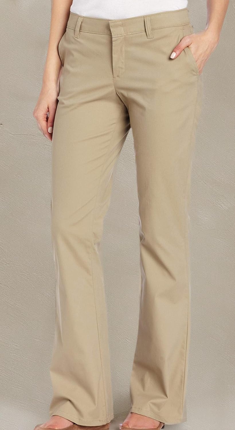 Dickies Women’s Flat Front Stretch Cotton Blend Pants