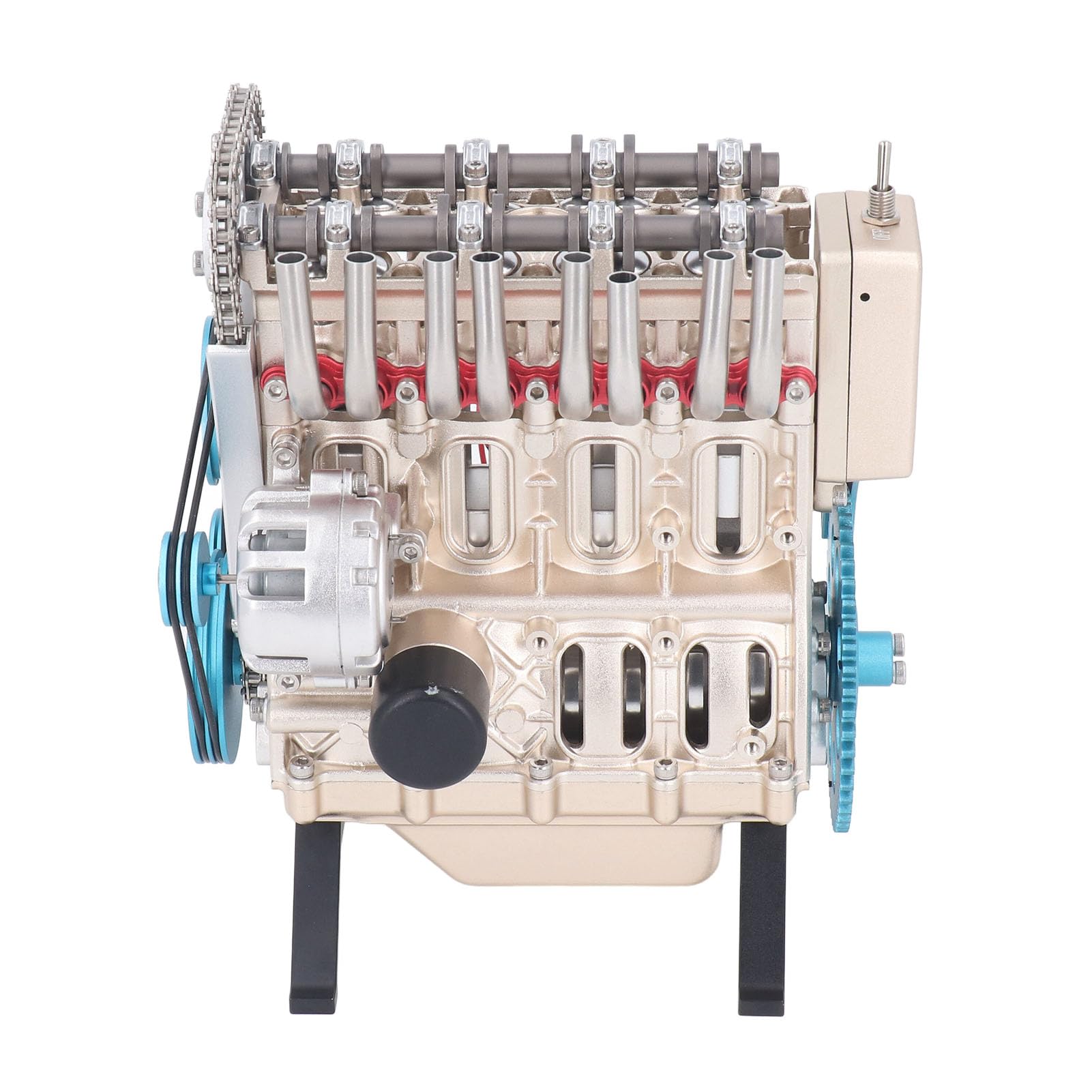 Kit Modello Motore DM113 per lo Sviluppo delle Competenze, Assemblaggio Meccanico Progettato per gli Amanti delle Auto, per gli Impiegati, Costruzione in Metallo di Alta qualità