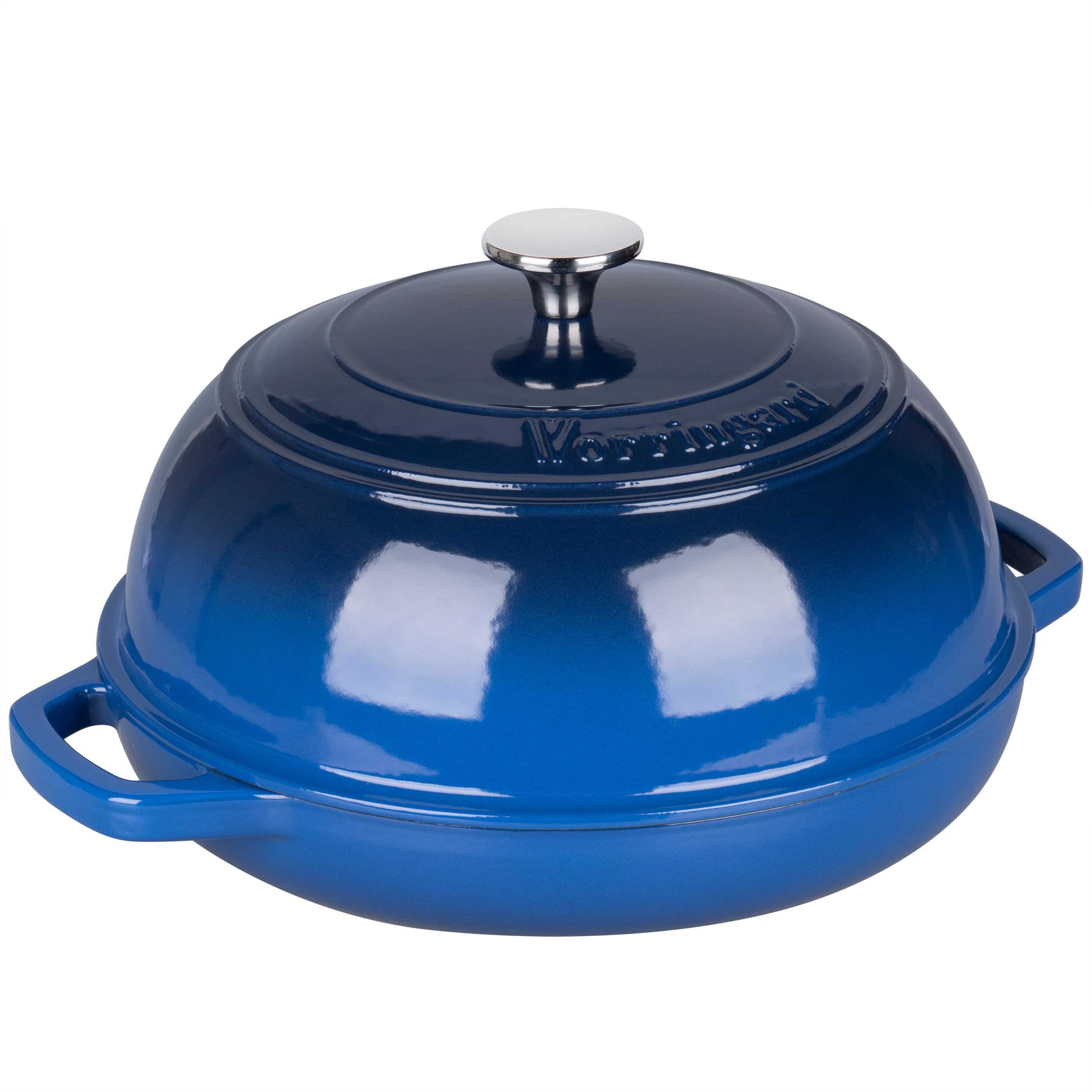 VORRINGARD Olla holandesa de hierro fundido con tapa para hornear pan, incluye suministros para hornear pan de masa madre como cesta de prueba de pan Banneton, horno de pan de 6 cuartos de galón, azul