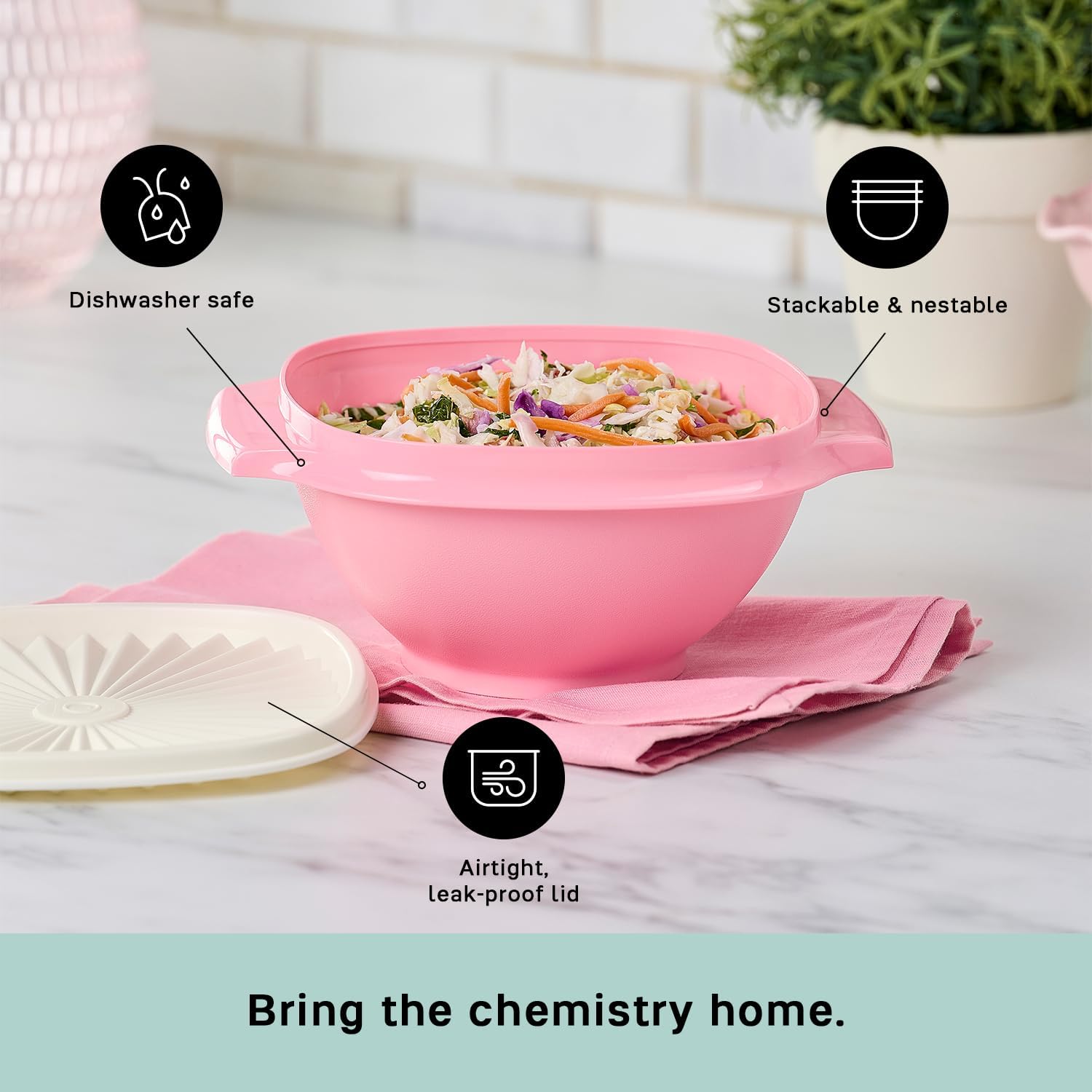 Tupperware Heritage Collection, 3.5 Cup Bowl with Starburst Lid 4 Pack, Vintage Multi Color, Dishwasher Safe and BPA Free (860 ml)