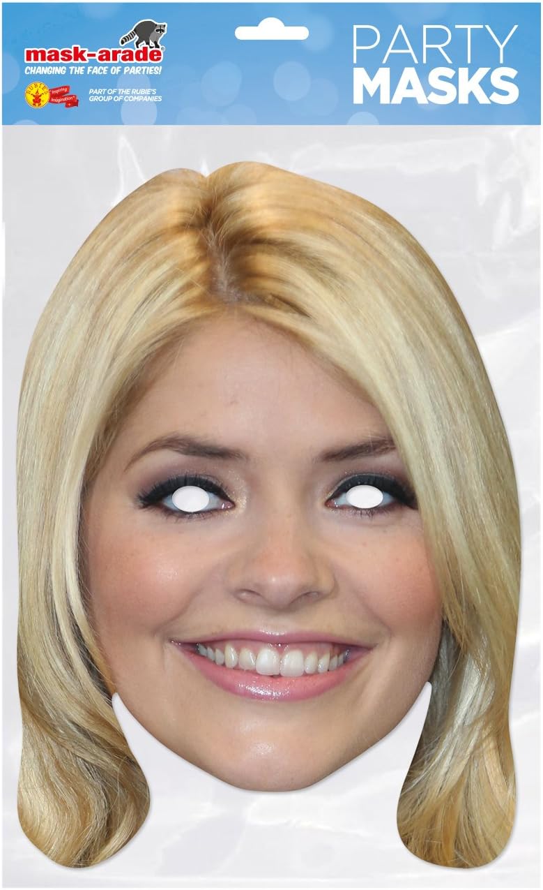 MASK-ARADEOfficial Licensed Holly Willoughby Card Cutout Face Mask with Elastic String attached