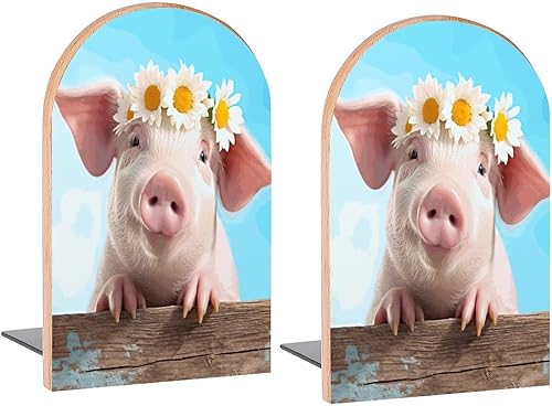 Miniatura 9 de Panda Bubbles - Sujetalibros decorativos de madera para estantes, habitación de los niños, escritorio, oficina en casa, tapones de libros para