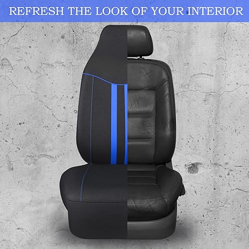 Miniatura 6 de CAR-GRAND - Fundas para los dos asientos delanteros del auto, de ajuste universal, deportivas, Rainbow, con respaldo alto, compatibles con bolsa de