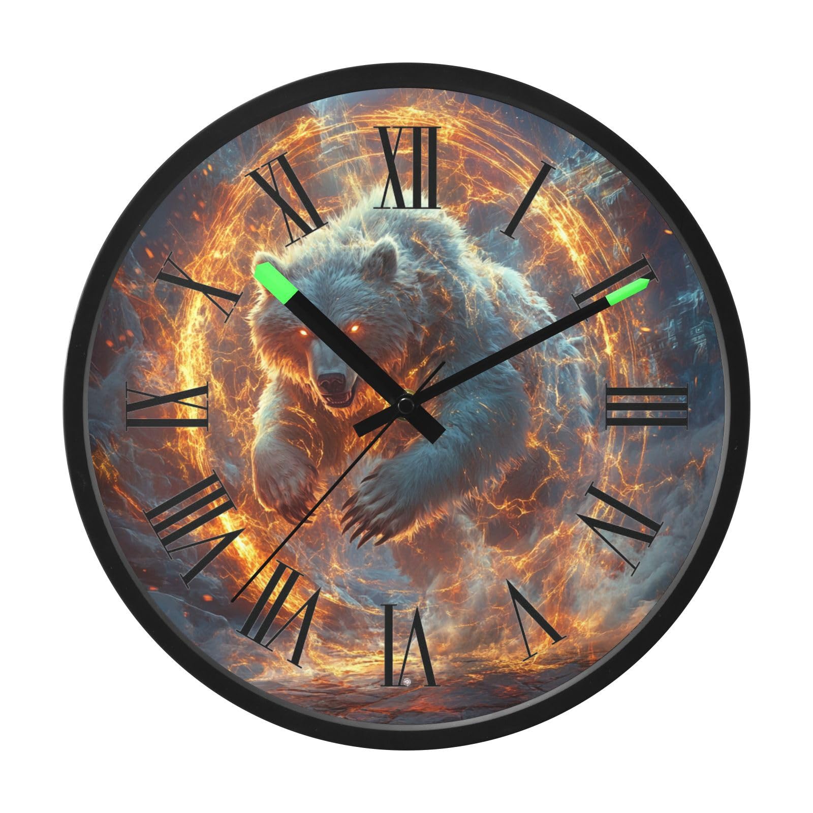 Horloge murale blanche pailletée lumineuse automatique pour salon et décoration de chambre