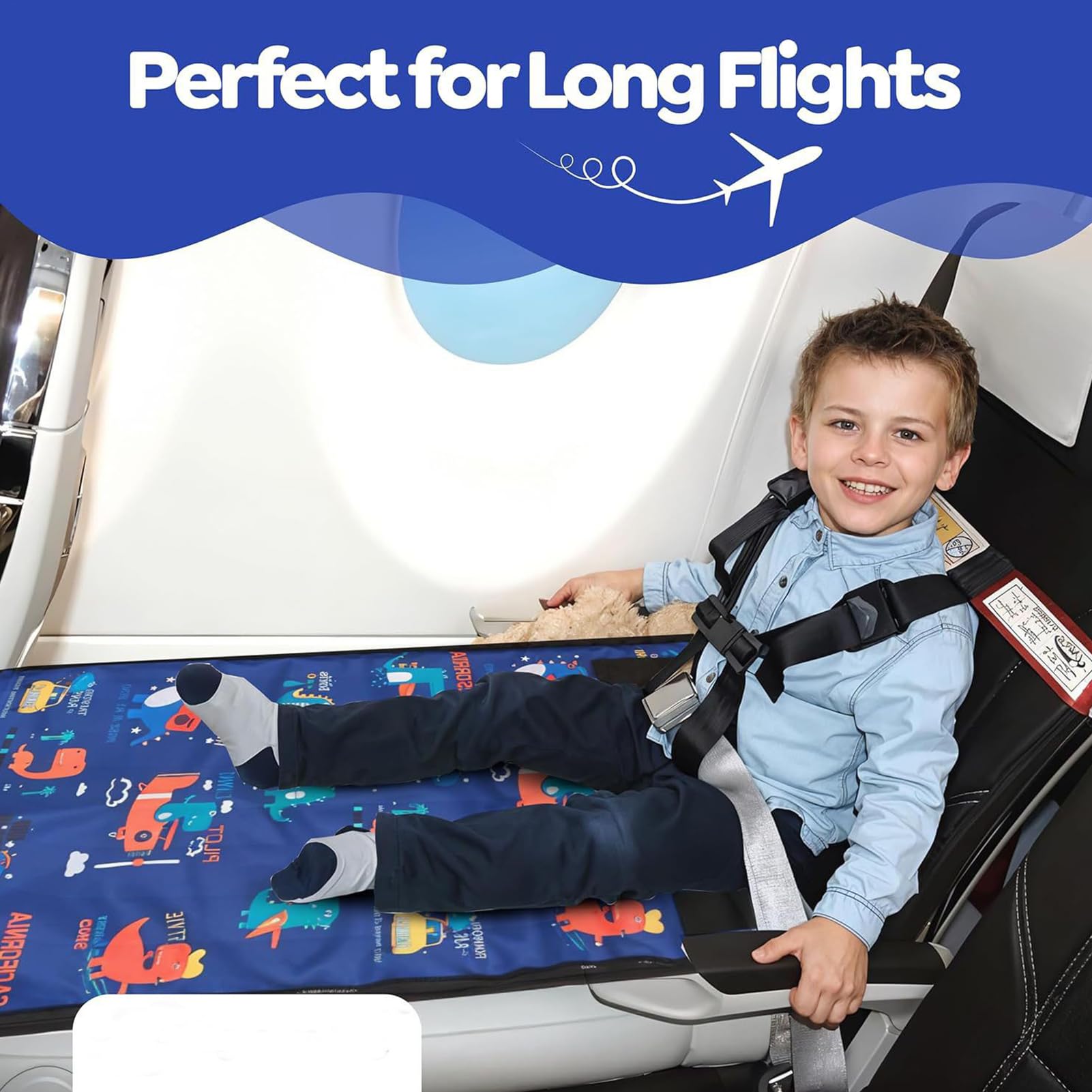 Lit en Avion pour Tout-Petit - 79 cm pour Airplane - Toddler Travel Hammock Flinable Tissu Oxford et Extension de Sommeil en Polyester avec Couverture, Lits Portables pour Les Vols, Voyages su