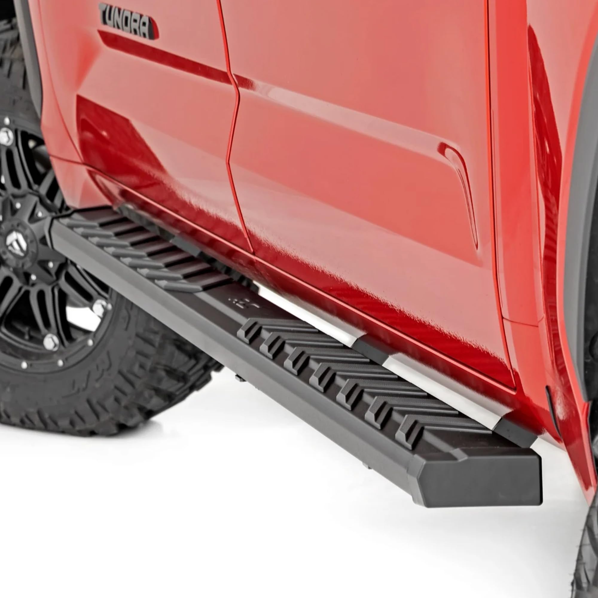 Photo 1 of Rough Country BA2 Running Boards for Toyota Tundra CrewMax (2022-2026) - 5" Wide Steel Step Bars, Non-Slip Grip Foot Rails, No-Drill Install, Truck Side Steps