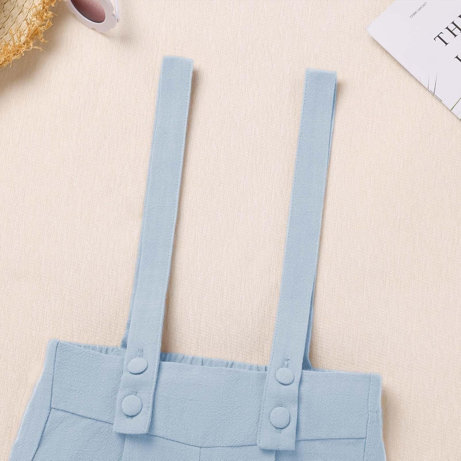 IDOPIP Baby Boys Formal Suit Bowtie Shirt Suspender Shorts Set First Birthday Baptism Wedding Tuxedo Outfits for Photo Shoot