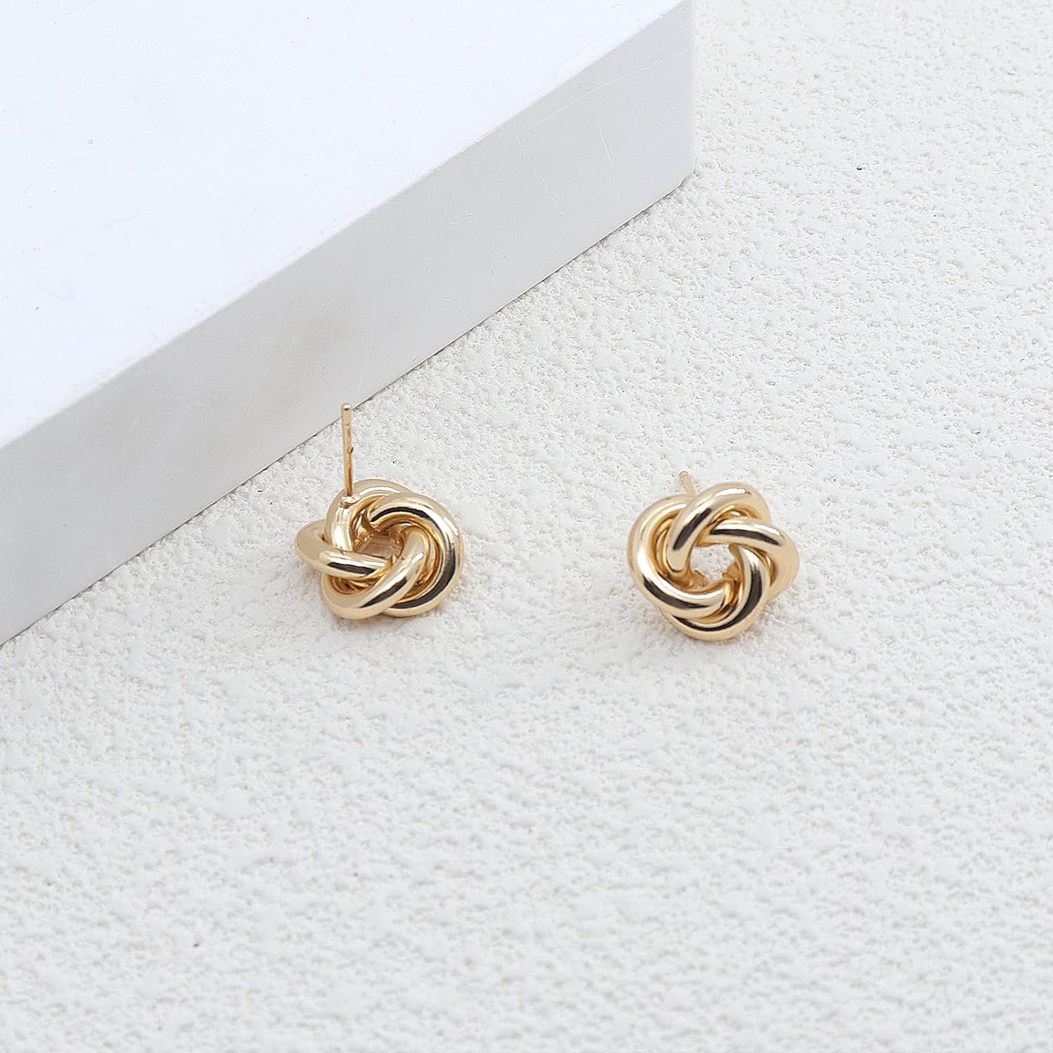 Chunky Gold Knot Statement Stud Earrings for Women Fashion Geometric Irregular Dangle Drop Earrings Twisted Earrings Lightweight Jewelry - Image 8