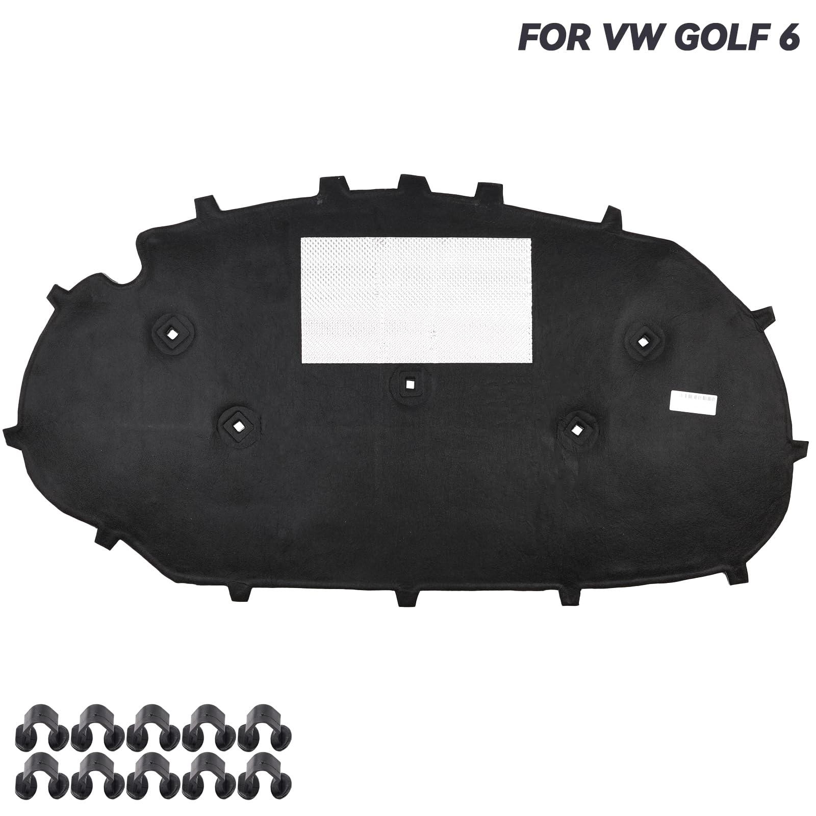 Dämmatte Motorhaube Motorhaubendämmung mit Clips Motorraumdämmung Passt Für VW Golf 6 VI