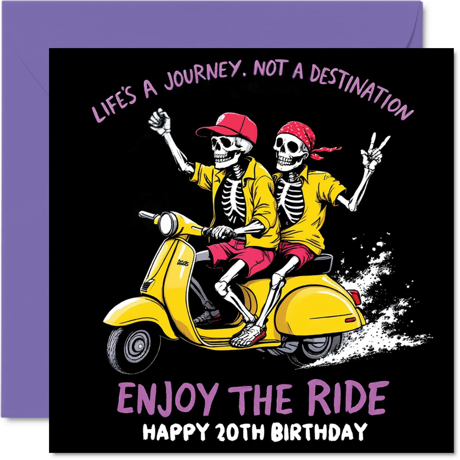20th Birthday Cards for Women Men - Lifes a Journey Not A Destination - Happy Birthday Card for 20 Year Old Woman Man Cousin Sister Uncle Daughter, 145mm Bday Greeting Cards