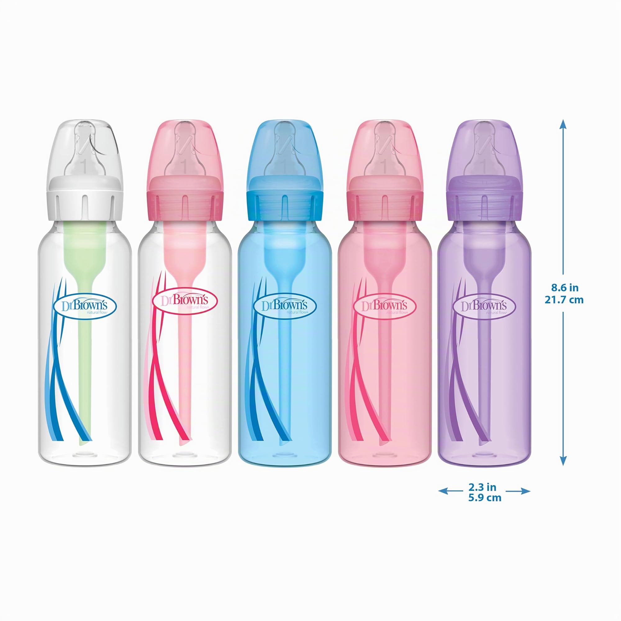 Dr. Brown's Natural Flow® Anti-Colic Options+™ Narrow Biberon pour bébé 250 ml + coffret cadeau avec à débit lent de niveau 1