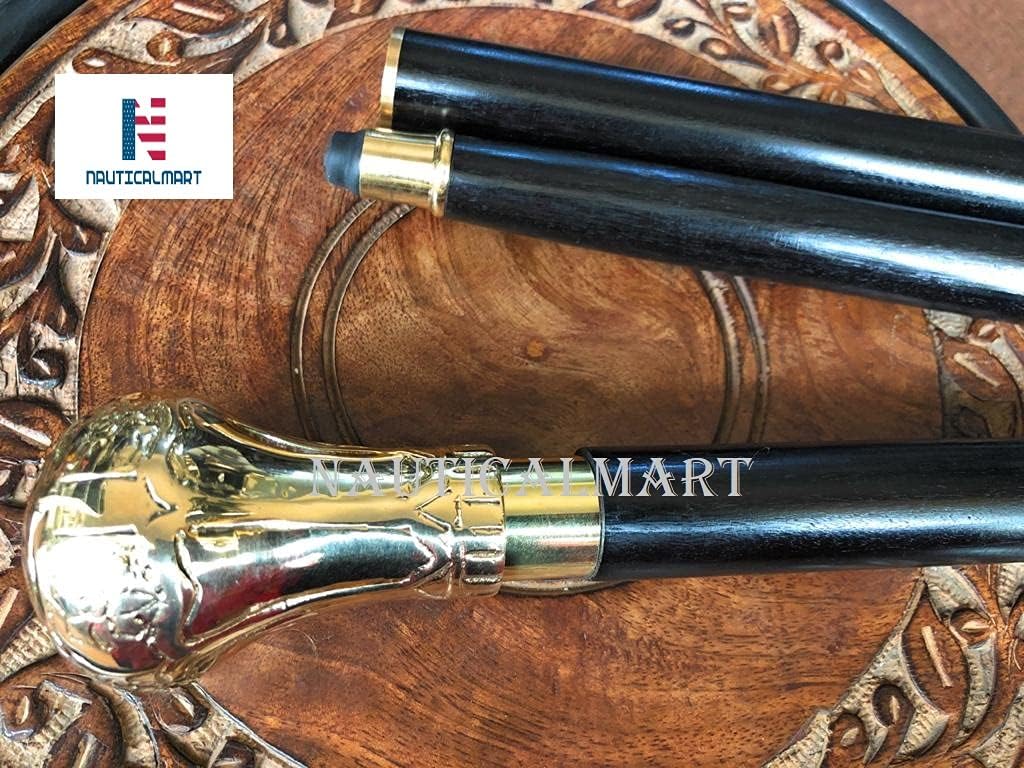 Replica of Bat Masterson Brass Knob Handle Walking Cane