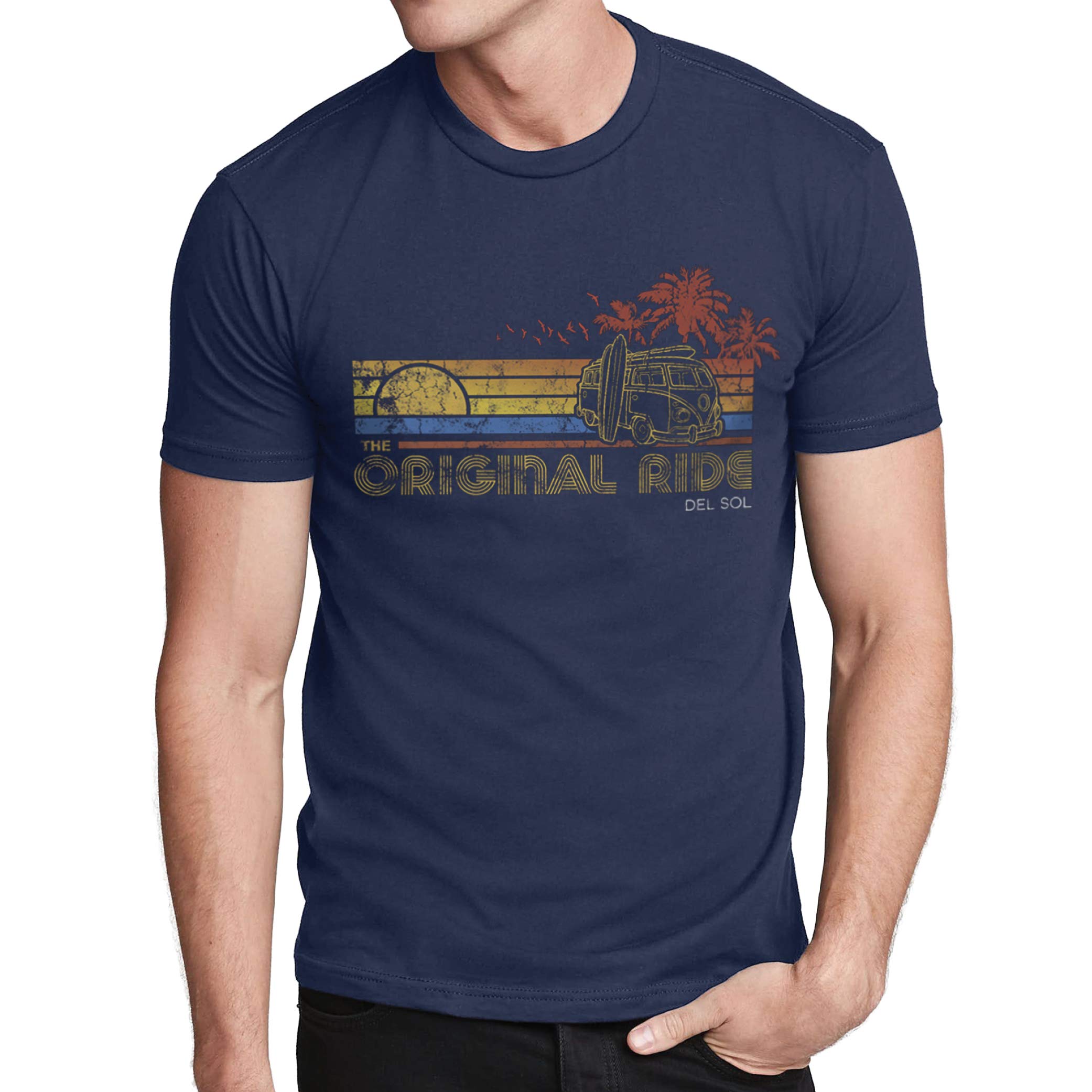 Del Sol Color Changing Shirts Del Sol Men's Classic Crew Tee - Always Exploring, Indigo T-Shirt - Changes From White To Vibrant Colors In The Sun - 100% Combed, Ring-Spun Cotton, Relaxed