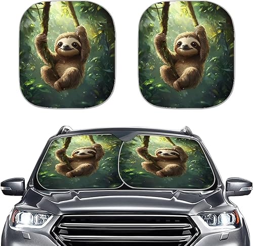 Miniatura 28 de Mumeson Parasol de dos piezas para parabrisas de automóvil de noche estrellada, parasol para rayos UV y reflector de calor para casi vehículos