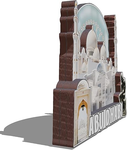 Miniatura 2 de Abu Dhabi United Arab EMI - Imán de madera 3D para nevera, recuerdos coleccionables, decoraciones artesanales hechas a mano