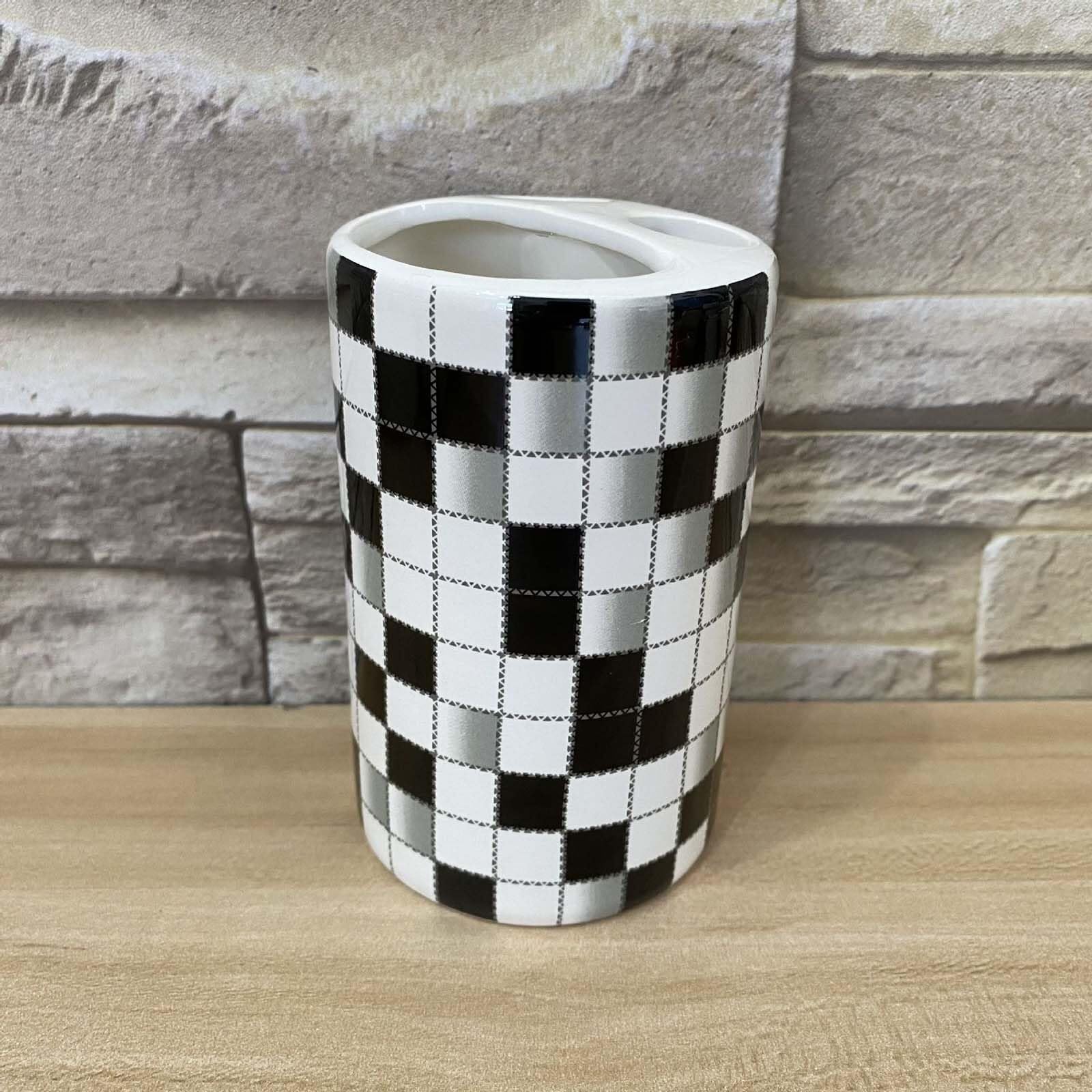 Seifenspender-Set Keramik-Seifenspender, Zahnbürstenhalter, Schale for den Waschtischbereich für das Neue Zuhause(Black)