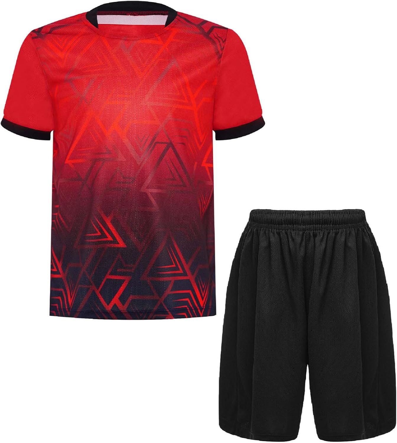 Kids Boys Girls Soccer Jersey with Shorts Set Football Basketball Sports Clothes Set Team Training Uniform