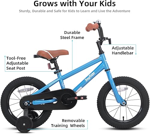Miniatura 9 de JOYSTAR Bicicleta infantil para niños de 2 a 12 años, bicicletas para niños y niñas, 12 a 20 pulgadas, estilo BMX, con ruedas de entrenamiento,